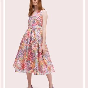 floral dots burnout dress